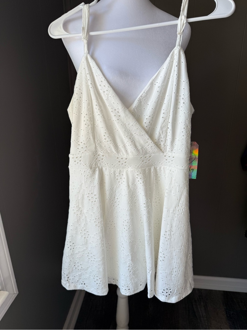Justify White Eyelet Skort Romper